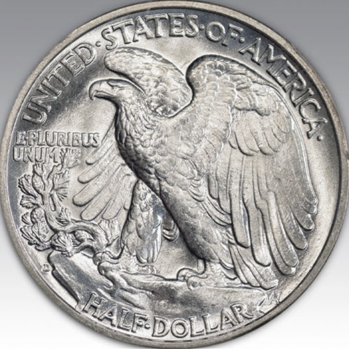 1938-D 50C Walking Liberty Half Dollar MS 67